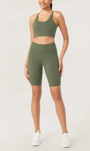 Vista 4 de ODODOS ODLEX - Paquete de 2 pantalones cortos de entrenamiento de cintura alta para mujer, control de abdomen, entrenamiento, gimnasio, atletismo
