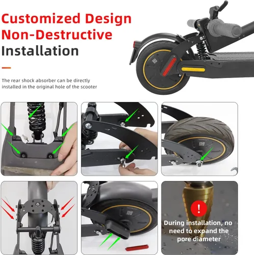 Vista 7 de ulip Kit de actualización de suspensión trasera Amortiguador para Segway Ninebot Max G30 G30LP G30E Scooters eléctricos con guardabarros trasero
