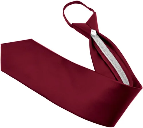 Vista 3 de Moda Di Raza Lazos de cremallera para hombres, corbatas de microfibra tejidas con cremallera, corbata de cuello con acabado de seda satinada