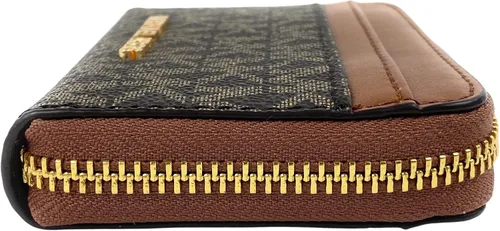 Vista 3 de Michael Kors Funda mediana con cremallera alrededor de la tarjeta MarrónOro M