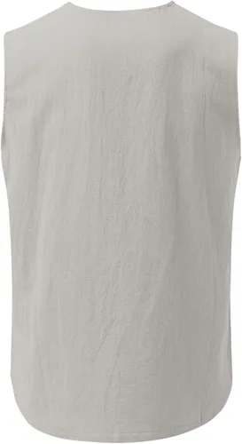 Vista 3 de EELHOE Mens Tank Tops Lightweight Fashionable Relaxed Fit Leisure Soft Lace Up Sleeveless Shirt Stylish Summer Vest
