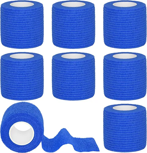 Vista 17 de Tindobewan Envoltura de vendaje autoadhesiva, 1 pulgada, 8 rollos, color negro Vendaje cohesivo transpirable Vet Tape Vendaje adhesivo elástico
