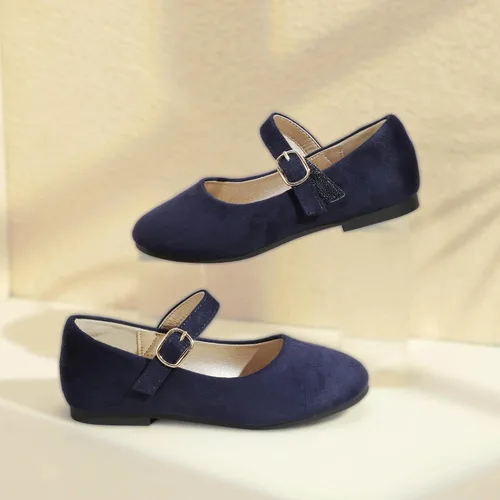 Vista 4 de PANDANINJIA Zapatos de vestir para niñas con diseño de flores y perlas, zapatos planos Adela para boda, fiesta, escuela, para niños pequeños