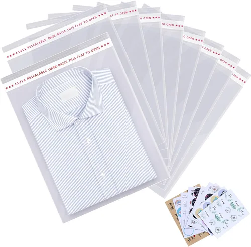Vista 7 de 1000 bolsas de celofán resellables transparentes grandes de 13 x 19 pulgadas para productos de embalaje, bolsas de plástico autoadhesivas