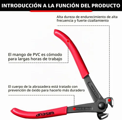 Vista 2 de WISEUP Extractor de clavos, alicates de carpintero de acero al cromo