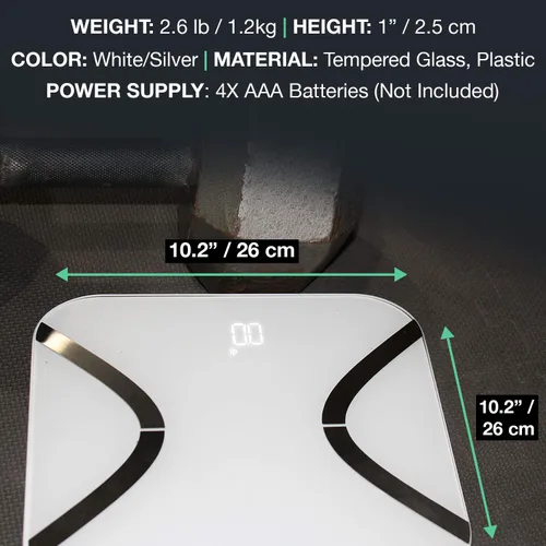 Vista 5 de Korescale - Báscula digital inteligente con IMC, grasa corporal, masa muscular, peso Báscula de baño altamente precisa, analizador de composición