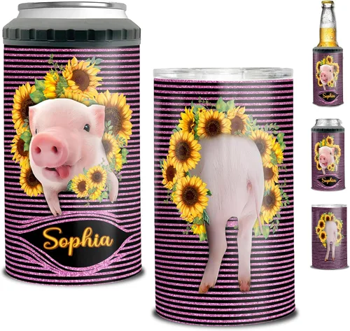 Vista 10 de Dorris A Day At The Beach Restore The Soul Can - Vaso enfriador de latas con nombre personalizado 4 en 1 con aislamiento de 16 onzas con tapa, Playa