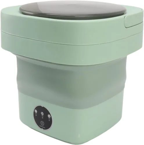 Vista 2 de Lavadora plegable portátil, capacidad de 6.5 litros, simula lavado a mano, ideal para prendas delicadas, calcetines y ropa interior, enchufe de EE.