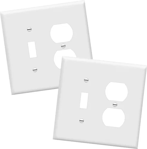 Vista 11 de ENERLITES Placa de pared de metal para combinación de interruptor de palanca y receptáculo dúplex, cubierta de salida de acero inoxidable 201