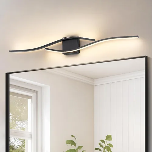 Vista 10 de Joossnwell Accesorios de iluminación de tocador de baño de níquel cepillado sobre espejo 5CCT lámpara de baño ajustable lámpara de tocador moderna