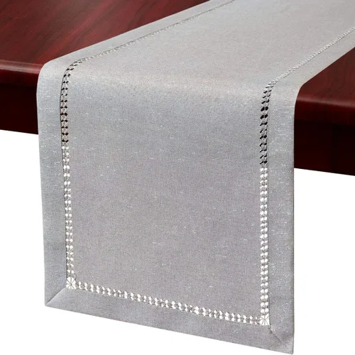 Vista 6 de Grelucgo Servilletas de mesa de comedor con dobladillo a mano para Halloween, hilo plateado entrelazado (negro, 4 servilletas de 18 x 18 pulgadas)