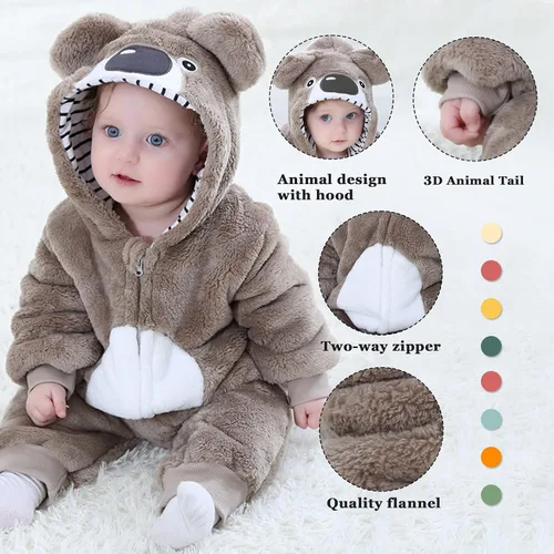 Vista 2 de TONWHAR Disfraz unisex de Halloween de animales para bebé y niño pequeño para otoño e invierno