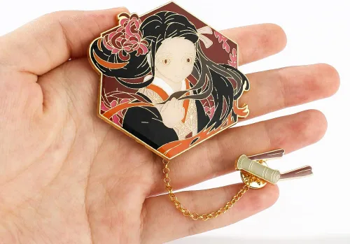 Vista 6 de Anime Demon Brooch Slayer Pin -Tanjiro Nezuko Shinobu Figure Characters Metal Sword Enamel Pins Badges Collection Cosplay Jewelry Gifts for Fans
