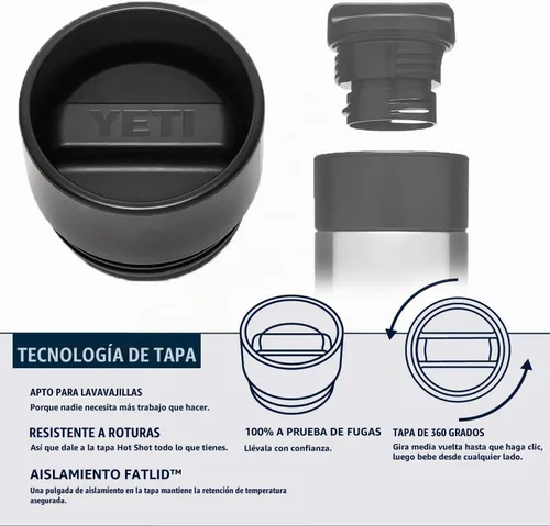 Vista 5 de YETI Rambler - Termo de acero inoxidable con aislamiento al vacío y tapa para bebida caliente, de 12 onzas Alpine Amarillo