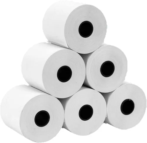 Vista 8 de OausTect Rollos de papel de tarjeta de crédito térmicos 2 1/4 x 50 rollos de papel para máquina de adición de papel para impresora POS/máquina