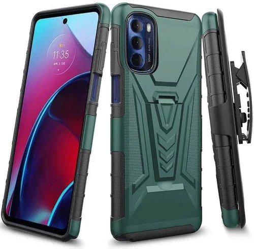 Vista 7 de Rome Tech Funda con clip para cinturón para Motorola G Play 2023 de 6.5 pulgadas, funda de teléfono celular de doble capa a prueba de golpes