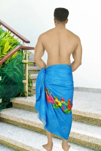 Vista 3 de LA LEELA Pareo de playa hawaiano para hombre, ropa de playa, salida de baño de verano, salida de baño para vacaciones para hombres