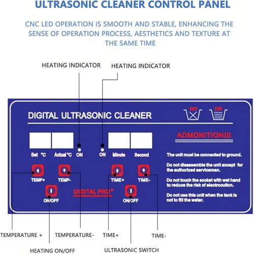 Vista 5 de Limpiador ultrasónico profesional de joyas, máquina de acero inoxidable calentada de 30 litros para anteojos, dentaduras postizas, carburadores