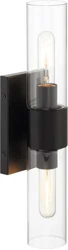 Vista 3 de DESIGNERS FOUNTAIN Anton D286M-2WS-MB - Aplique de pared con 2 luces, 17.5 pulgadas, negro mate, D286M-2WS-MB Mate negro