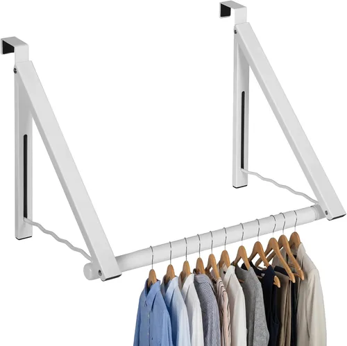 Vista 11 de HOLDN' STORAGE Colgador para colgar sobre la puerta, organizador plegable para colgar ropa, abrigos y toallas, ideal para dormitorios, lavandería