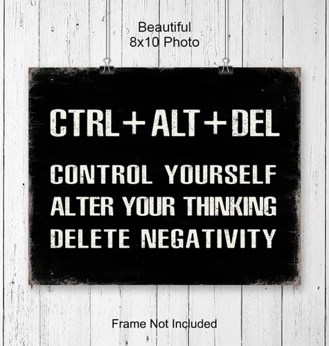 Vista 3 de Arte de pared motivacional inspirador y decoración – Póster de citas positivas para emprendedores de 8 x 10 pulgadas – Oficina en casa – Decoración