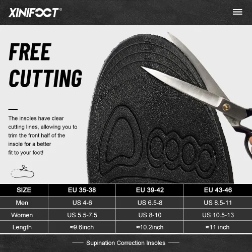 Vista 4 de XINIFOOT Plantillas ortopédicas que corrigen la postura, plantillas de zapatos de pierna tipo O/X, pronación de fascitis plantar, pies planos