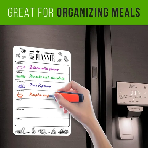 Vista 8 de Planificador magnético de comidas para refrigerador de 8.5 x 12 pulgadas