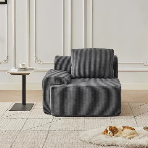 Vista 61 de Sofá modular modular con otomana móvil, sofá de asiento profundo con almohadas, cómodo sofá modular de nube para sala de estar, dormitorio y Blanco