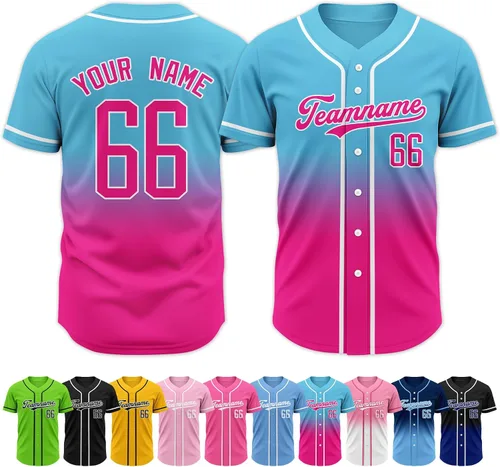 Vista 27 de Custom Baseball Jersey Stitched Personalized Name Number Baseball Shirts Sports Uniform for Men Women Boy
