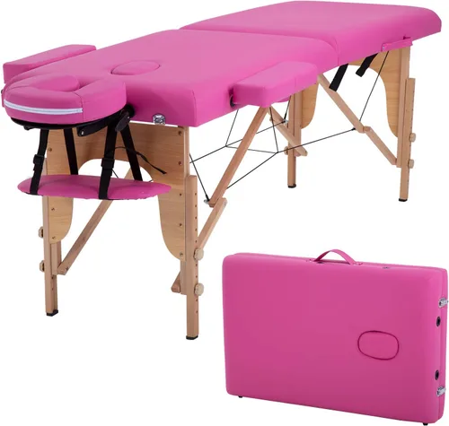 Vista 8 de PayLessHere Cama de Masaje Portátil Mesa de Masaje de 24 pulgadas de Ancho Cama de Pestañas 2 Plegable Altura Ajustable Mesa de Spa con Bolsa No