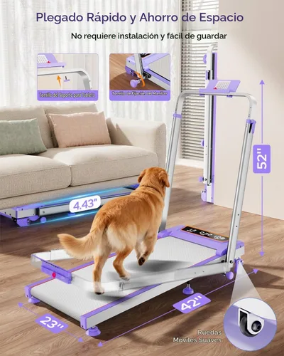 Vista 8 de Walking Pad Treadmill with 12% Incline & Adjustable Height, 4 in 1 Walking Pad with Handle Bar, 3.5HP Foldable Under Desk Treadmill, Portable