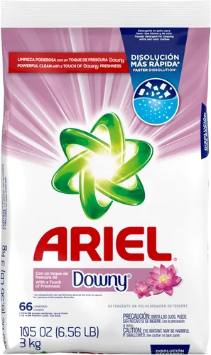 Vista 7 de Ariel con un toque de frescura Downy, detergente en polvo para ropa, 105.8 onzas, 66 cargas