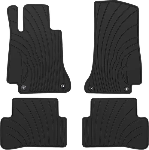 Vista 8 de Alfombrillas de Coche a Medida para Mercedes Benz - Clase C Sedán Solo 2015-2021 C180 C200 C250 C300 C350(e) C400 C43 AMG C450 C63 W205 Goma Negra