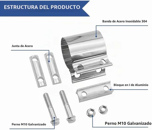 Vista 4 de 2 unidades de abrazadera de banda de unión abatible de acero inoxidable, abrazadera universal de reparación de tubería para sujetar la mayoría
