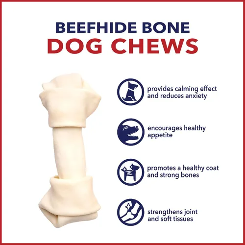 Vista 5 de Pet Factory American Beefhide - Golosinas masticables para perros de 6 a 7 pulgadas, sabor natural, 3 unidades/1 paquete