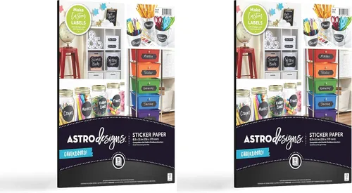 Vista 4 de AstroDesigns® Papel adhesivo para pizarra, 8.5 x 11 pulgadas, 24 libras, negro, 10 hojas completas (91756)