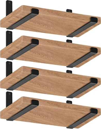 Vista 2 de Paquete de 8 soportes de estante labio J de 11.25 pulgadas de largo x 6 pulgadas de alto x 1.5 pulgadas de ancho, soporte de estante flotante