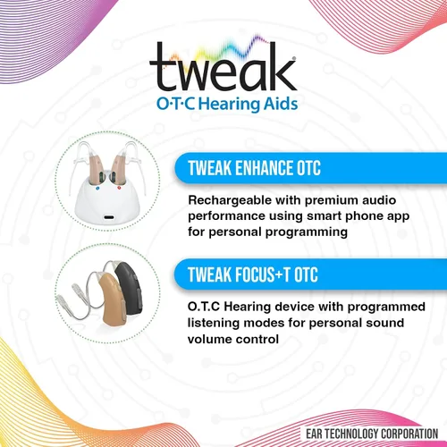 Vista 3 de Tweak Focus+T - Dispositivo de audífonos OTC con modos de escucha programados para control de volumen de sonido personal Con kit de accesorios