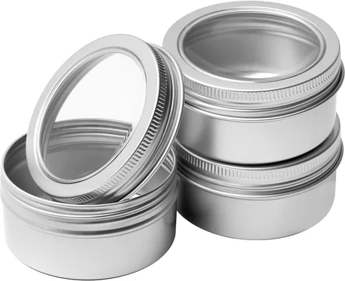 Vista 35 de Othmro Latas redondas de metal de 8.3 onzas, latas de aluminio, contenedores recargables de 8.5 fl oz, botellas de lata con tapa de tornillo