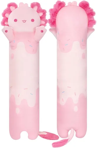 Vista 16 de Mewaii Peluche de gato largo, 5 tamaños, 120% relleno extra, almohada gigante para el cuerpo de los niños, lindo peluche Kawaii de ojos grandes