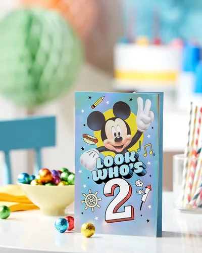 Vista 6 de American Greetings Disney Mickey Mouse - Tarjeta emergente de segundo cumpleaños para niño pequeño (Hope It's Lots of Fun)