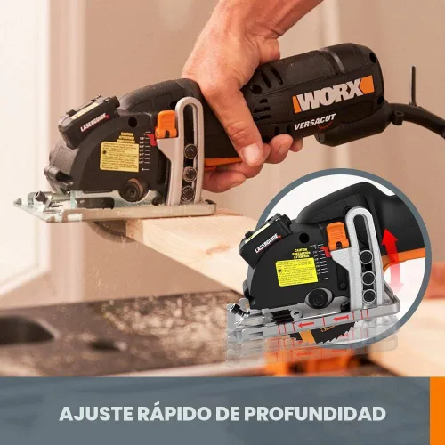 Vista 3 de WORX Sierra circular eléctrica compacta, 3 amperios 3-3/8 pulgadas, WX420L