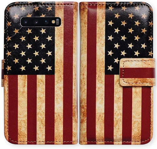 Vista 19 de Bcov Funda para Galaxy S10 Plus, de piel con diseño de mandala de colores brillantes, con ranura para tarjetas, soporte para Samsung Galaxy S10