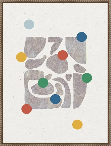 Vista 16 de Amanti Art Framed Canvas Wall Art 24x18 Retro Dots and Paper by THE MIUUS STUDIO, Framed Wall Art Canvas, Abstract Artwork, Traditional Decor