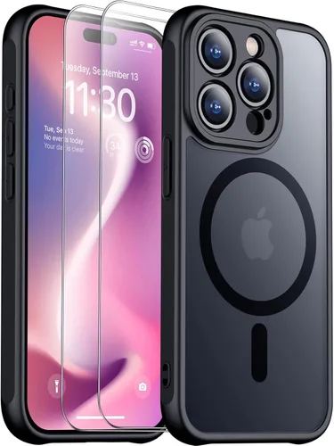 Vista 115 de SPIDERCASE Funda magnética translúcida diseñada para iPhone 11, con 2 protectores de pantalla de vidrio templado, antihuellas, para iPhone 11 de 6.1