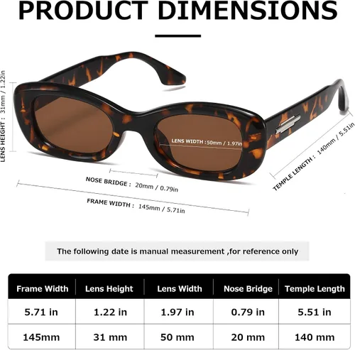 Vista 3 de TIANYESY Gafas de sol redondas estrechas retro de los años 90 para mujer marco ovalado de moda TY3298