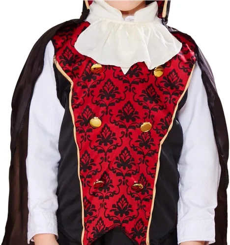 Vista 3 de Snailify Disfraz de vampiro para niños conjunto completo de Halloween con collar de capa colmillos