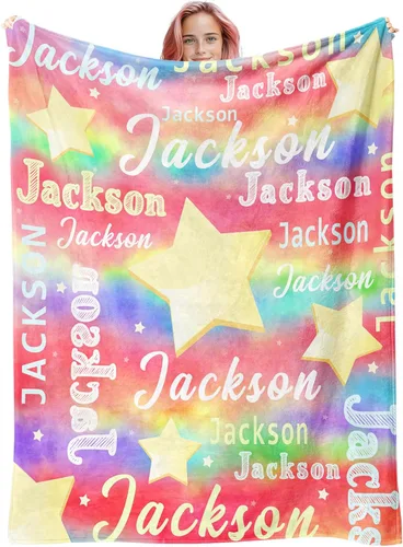 Vista 11 de Manta de nombre personalizada para adultos y niños, manta de nombre personalizada – 9 colores, 7 tamaños, manta de franela gruesa, manta de nombre