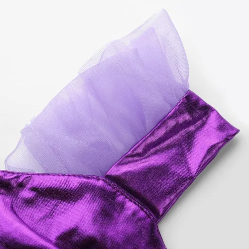 Vista 4 de Uhdear Disfraz de princesa de sirena para niñas vestido de fiesta de Halloween con accesorios