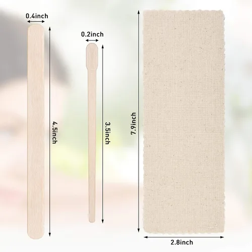 Vista 2 de Maitys Kit de depilación: 250 piezas de tiras y palos de muselina para depilación corporal y facial para mujeres y hombres